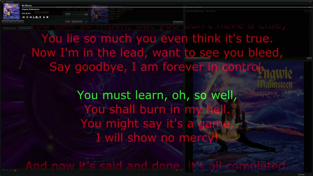 Yngwie Malmsteen – No Mercy • song with karaoke/synchronized lyrics