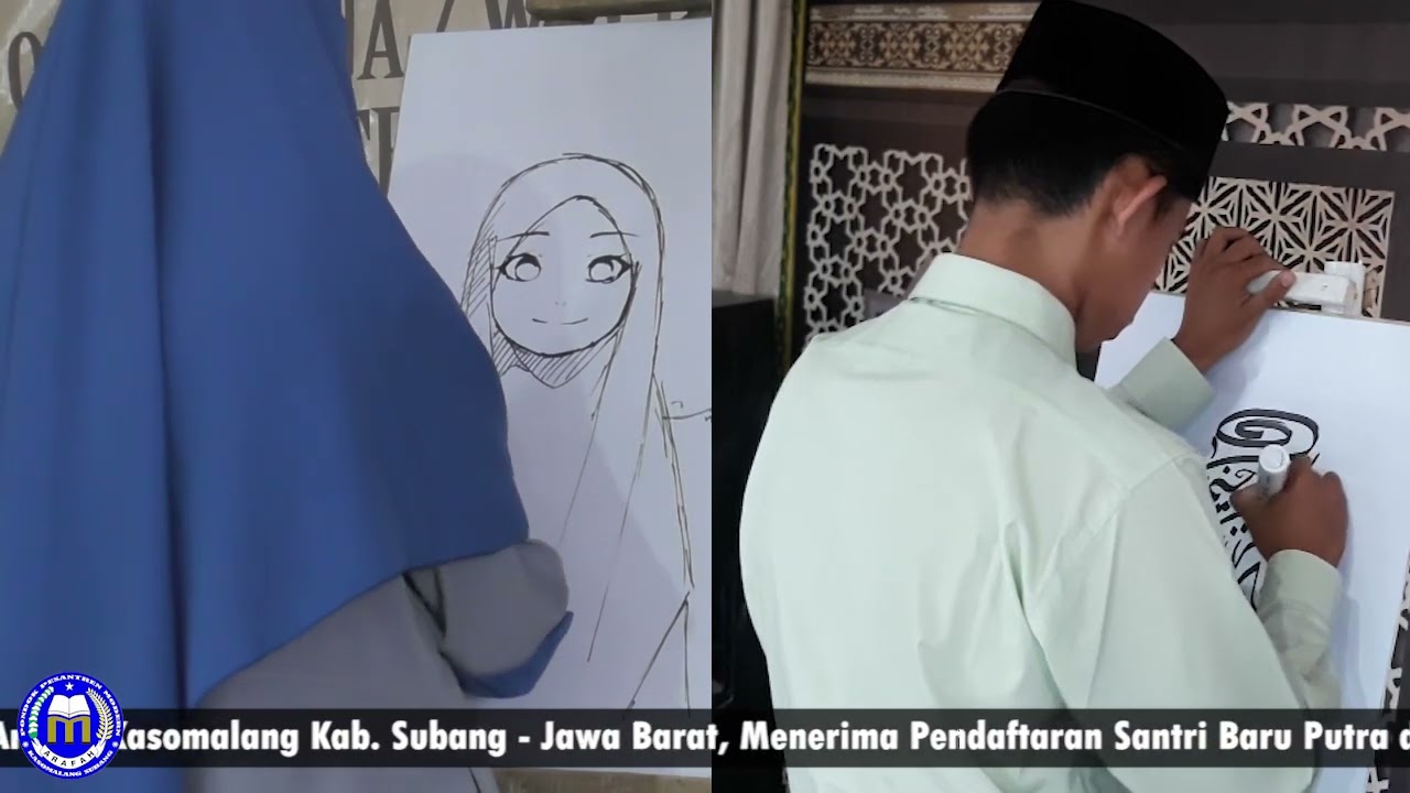 Keterampilan Keren Kaligrafi vs Lettering vs Manga Santri Pesantren Modern Arafah Kasomalang, 2023