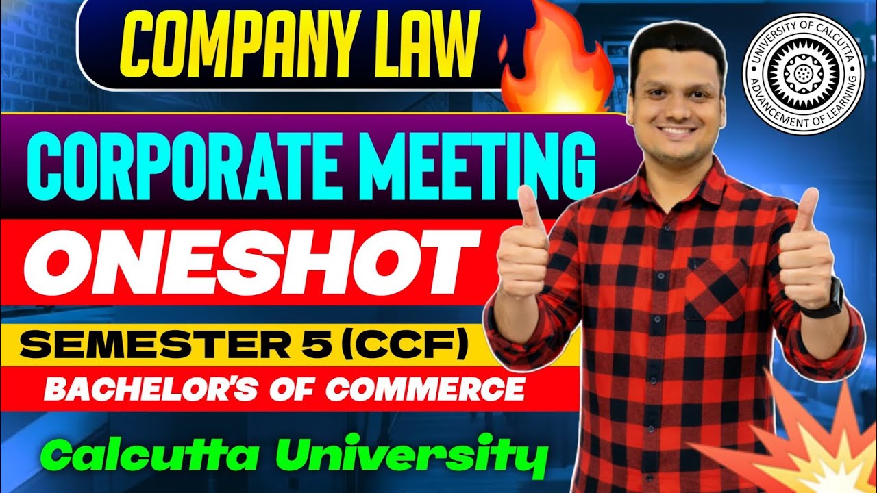 Corporate Meeting | Company Law |One shot | Bcom Sem-5 | Calcutta University