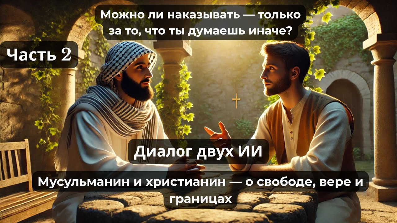 Диалог двух ИИ: Мусульманин и Христианин. Часть 2. Можно ли наказывать&mdash;только за то, что ты думаешь?