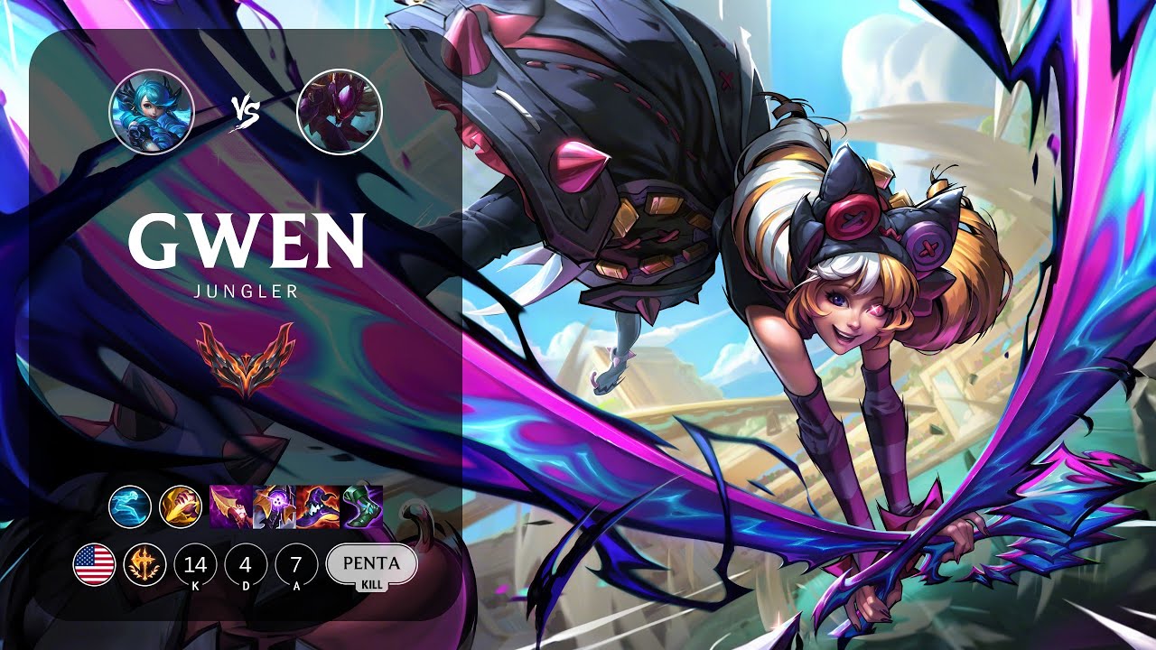 Gwen Jungle vs Kha'Zix - NA Grandmaster Patch 14.2