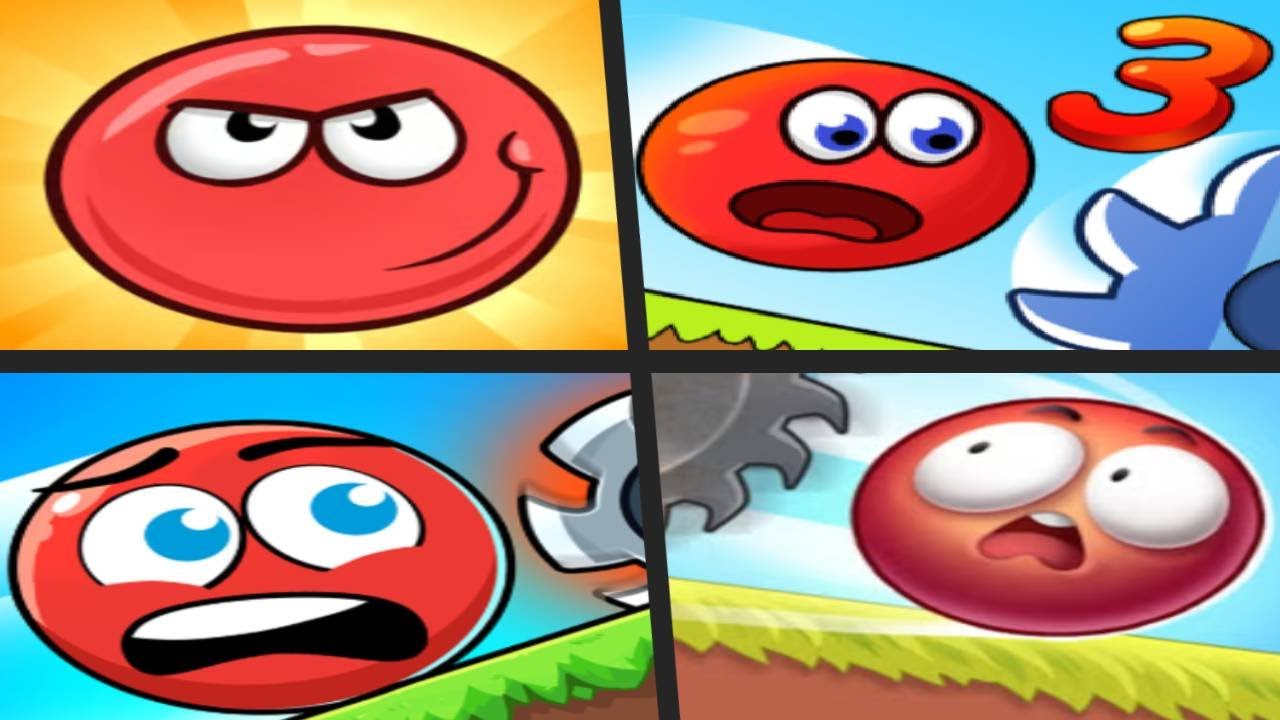 RED BALL 4 vs RED BALL 3 vs SUPER BALL ADVENTURE vs RED BALL SECRET ADVENTURE - Quadruple Games