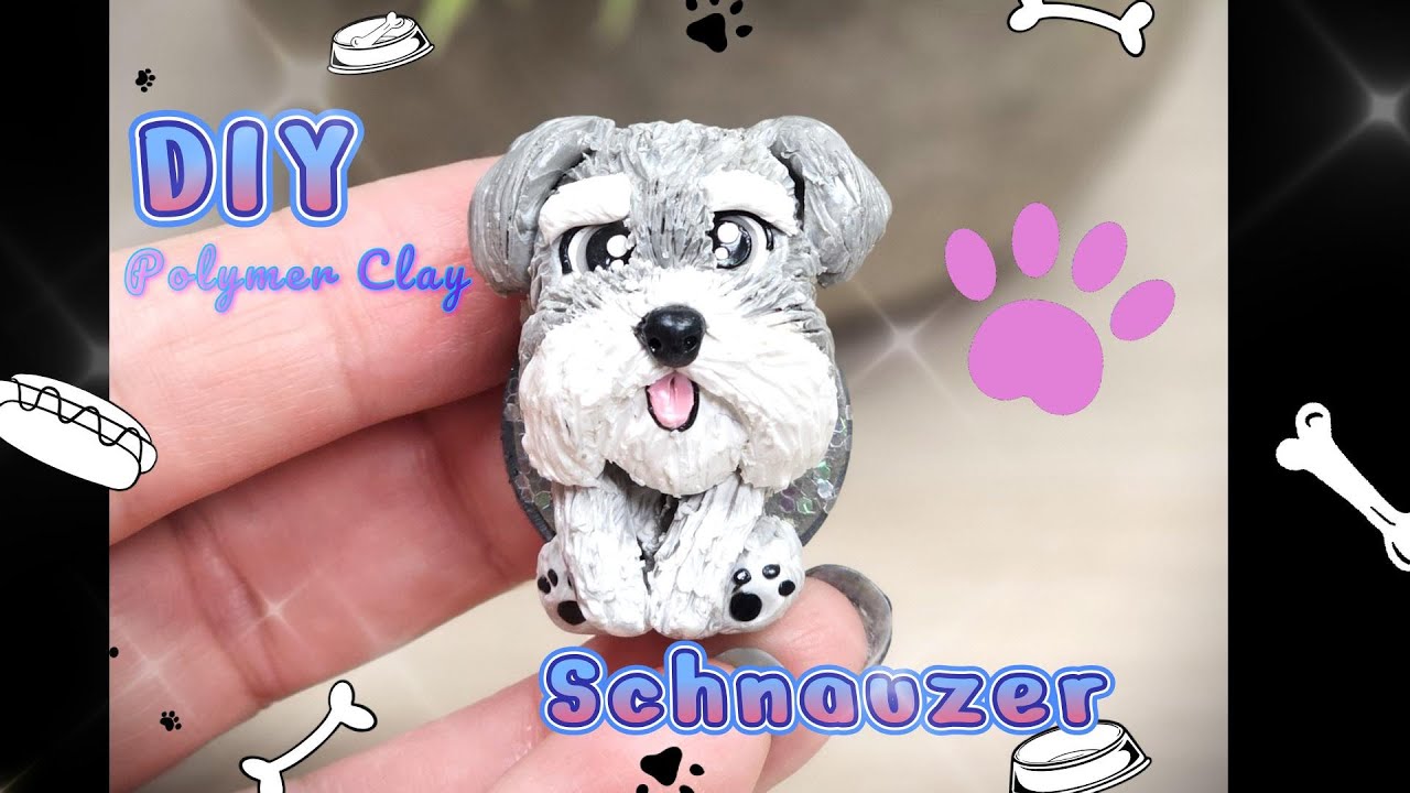 DIY polymer clay Schnauzer| Easy Polymer clay tutorial