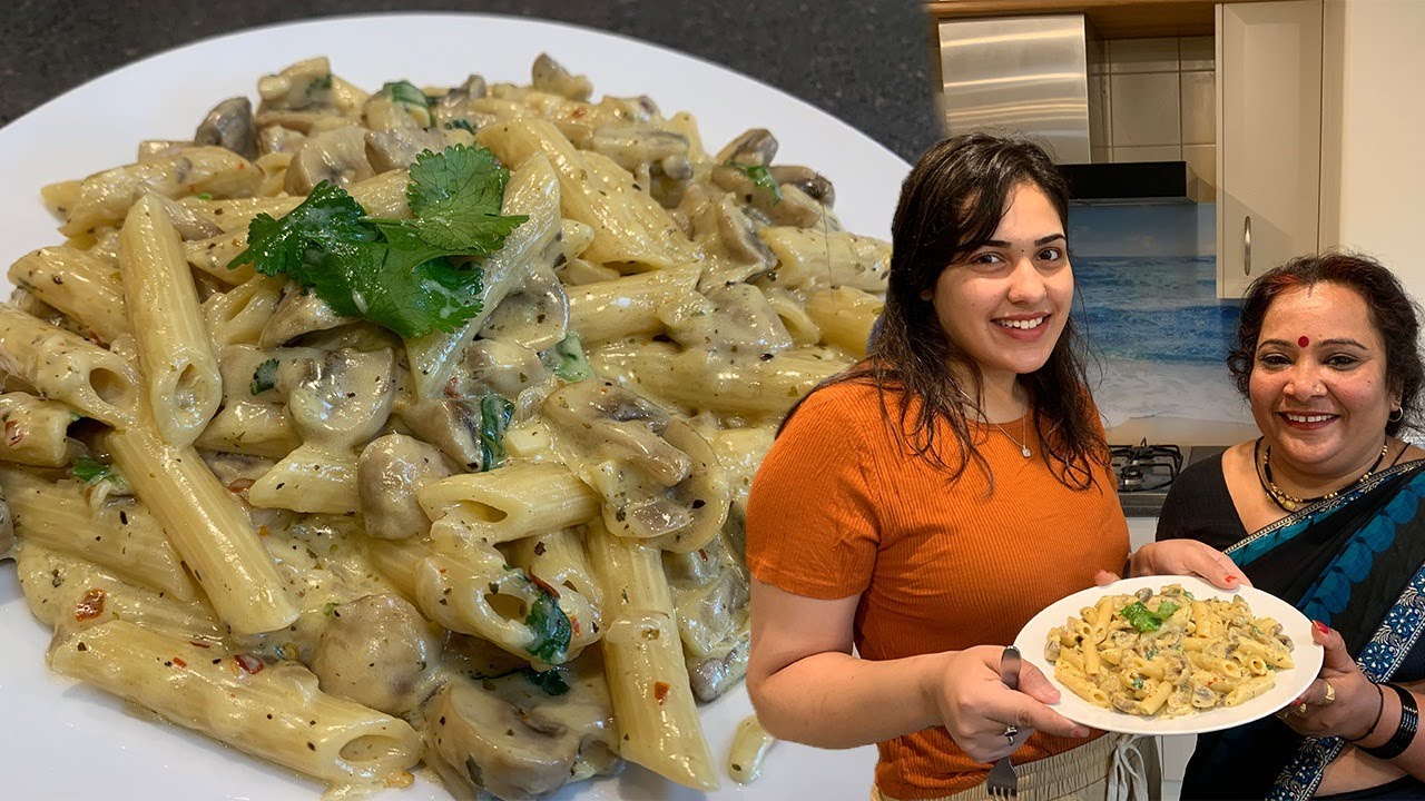 Italian Creamy Mushroom Pasta Recipe (in Hindi)  @Jass Life   || White Sauce Pasta