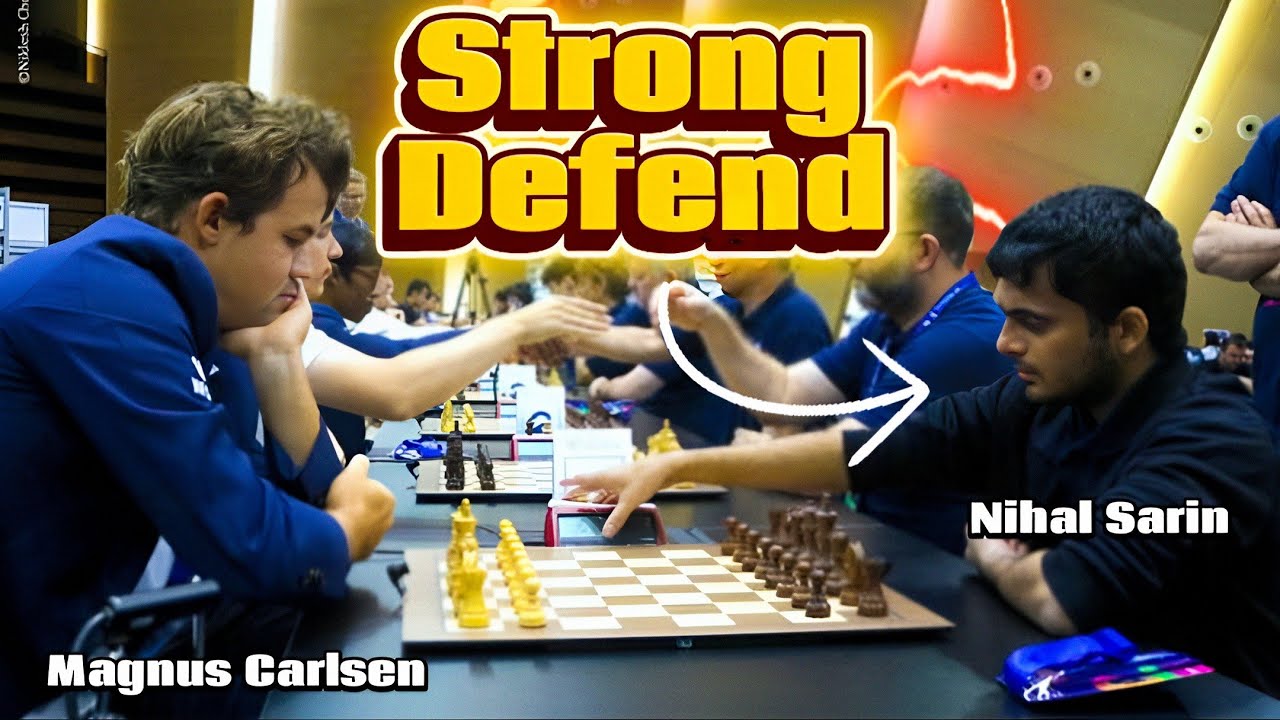 Magnus Carlsen VS Nihal Sarin || World Rapid Team Championships 2024, Round 8