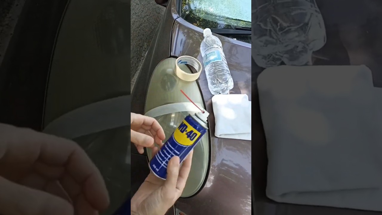 Headlight Restoration using WD-40