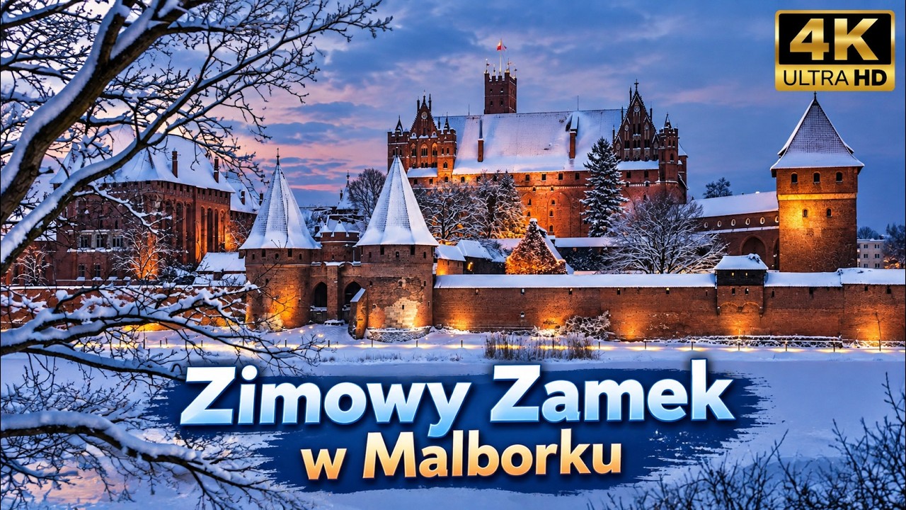 Zobacz Malbork zimą z lotu ptaka ❄️ DJI Air 3S | Cinematic 4K