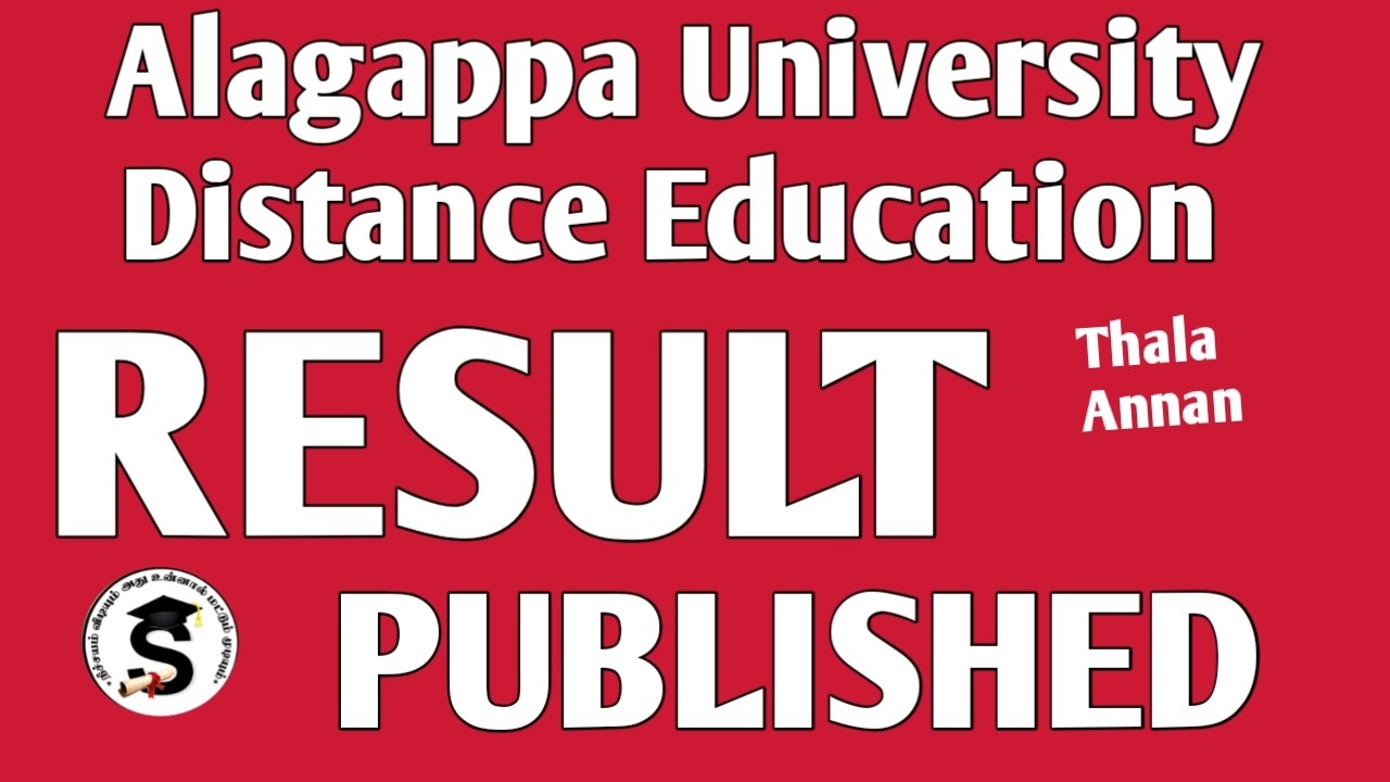 Result Published | Alagappa University Distance Education @Thala Annan