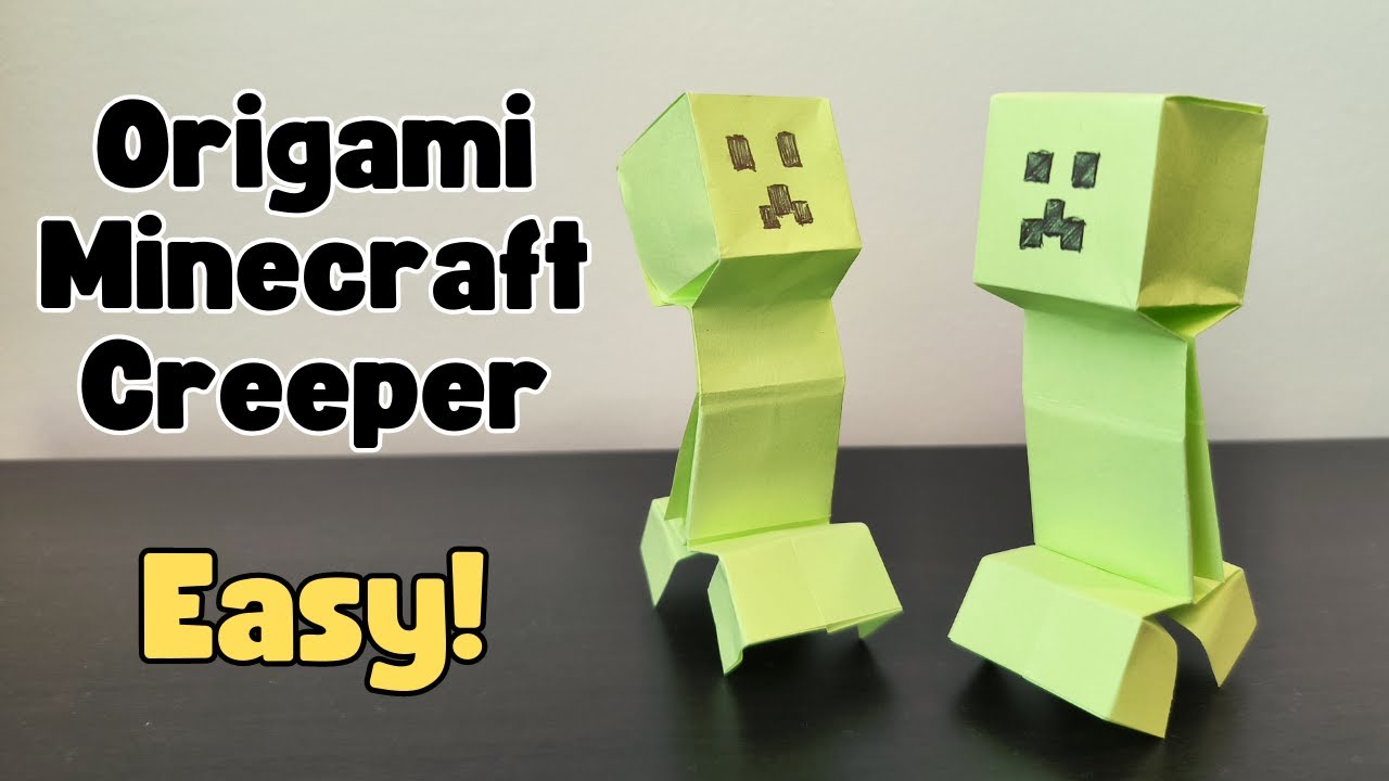 DIY Easy Origami Paper Minecraft Creeper - How to Make Step by Step