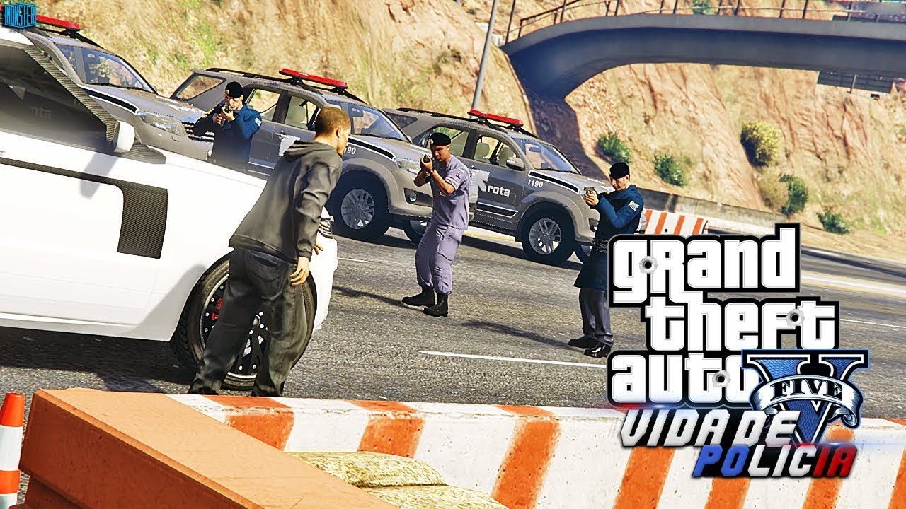 GTA V - Vida de Policia - Mais um dia de Trabalho na ROTA Trocando Tiro com os Bandidos | Ep.37