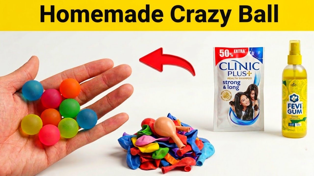 Homemade Crazy Ball | Sampoo & Fevi Gum Se Bounce Ball Kaise Banaye | 5 Minute Snap 