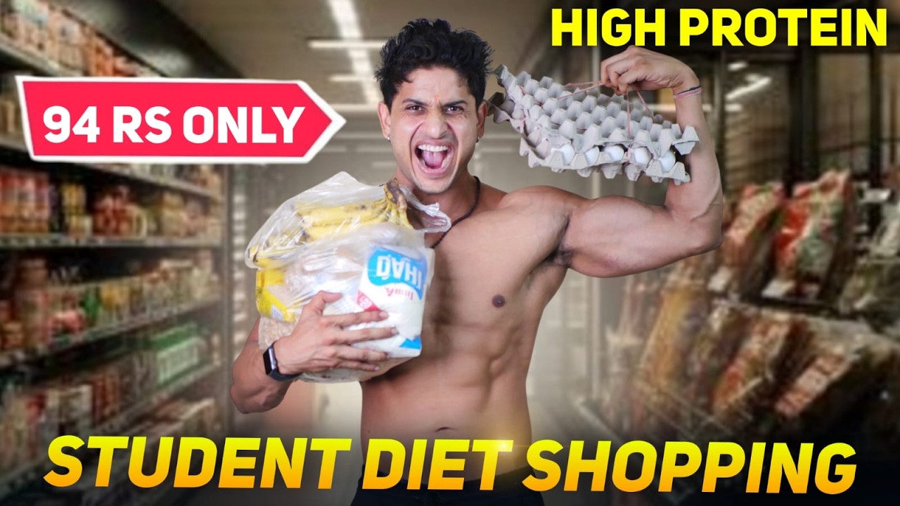 Low Budget Bodybuilding Grocery Shopping for Students| 96Rs. per Day