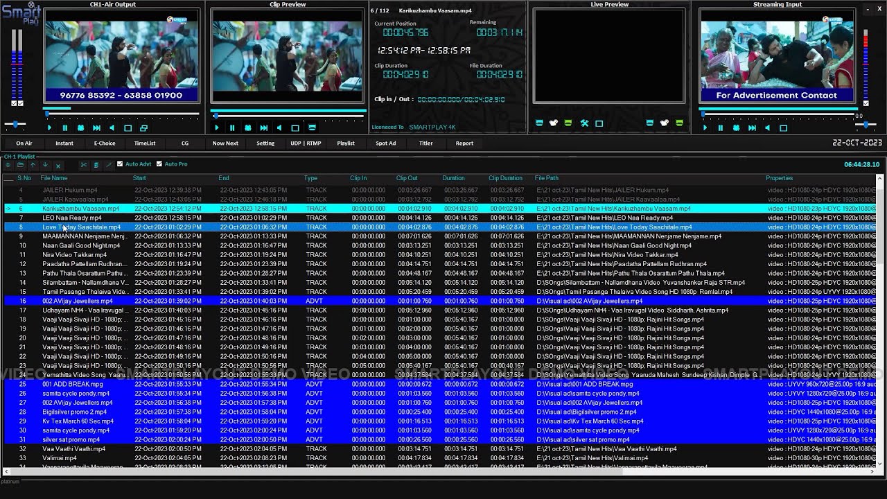 Playout Software TV Channel Automation SmartPlayout Channel Software 8k |4k | HD | SD