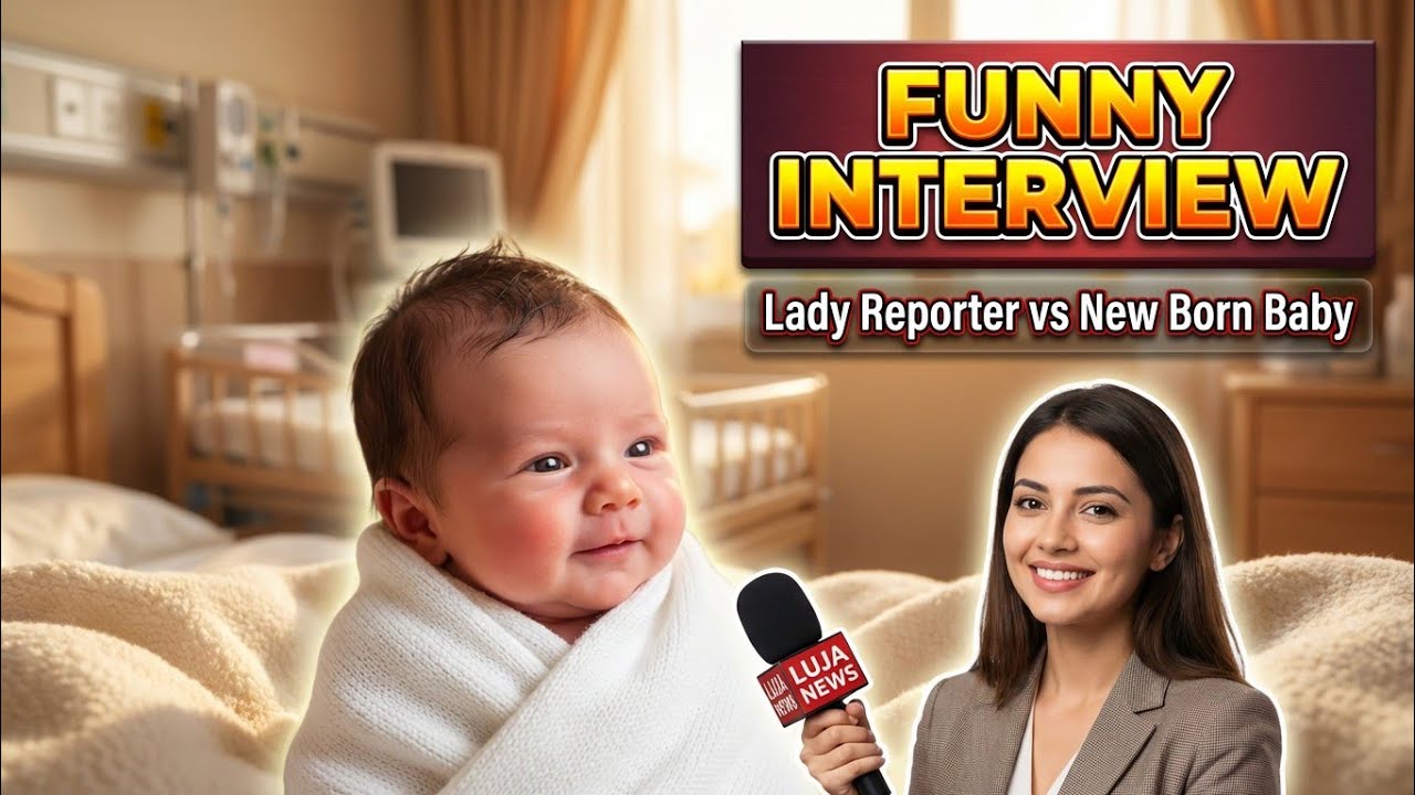 New Born Baby Attitude vs Lady Reporter 😎🎤 #funny #viral