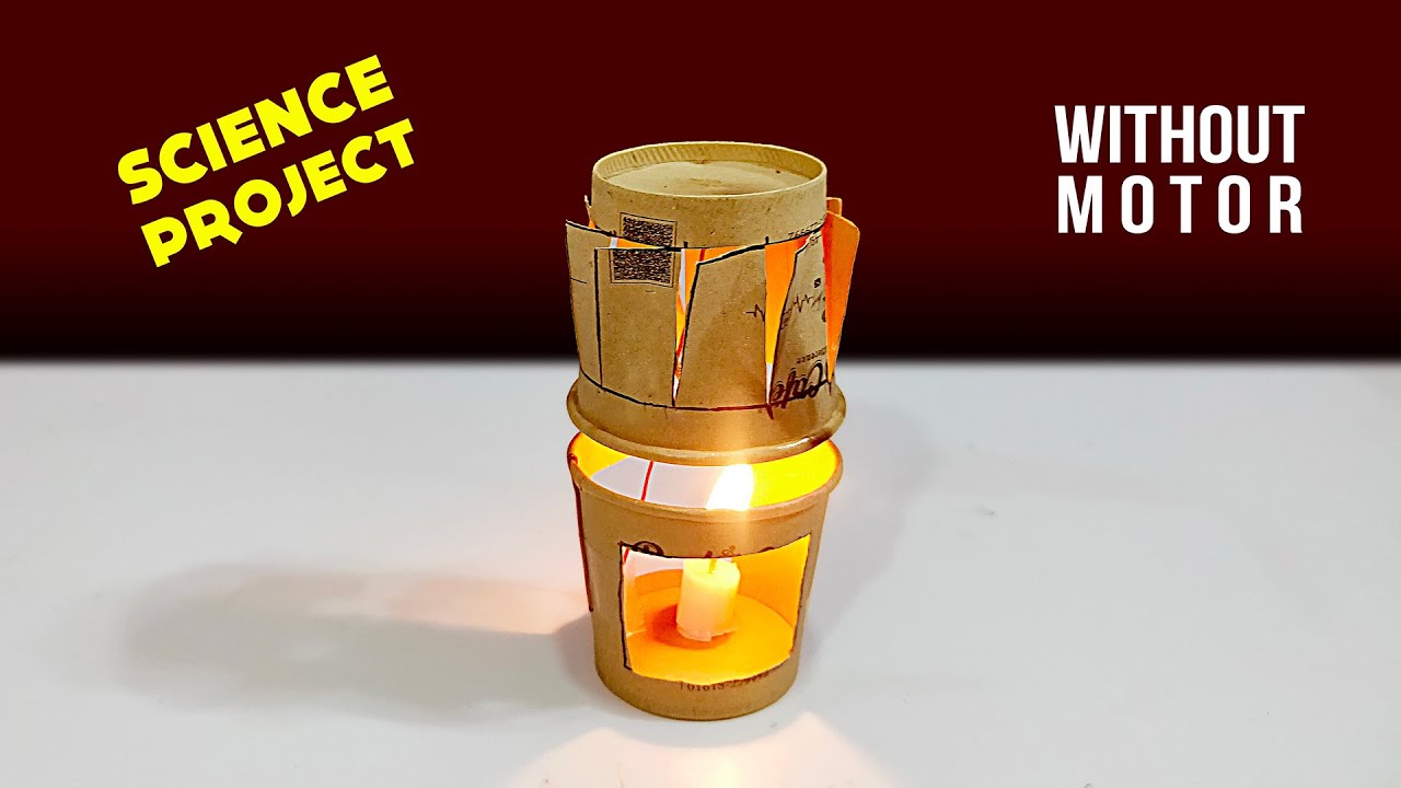 How to make Rotating Lantern from Paper cup without motor | Self-Rotating Lamp |Science Experiment