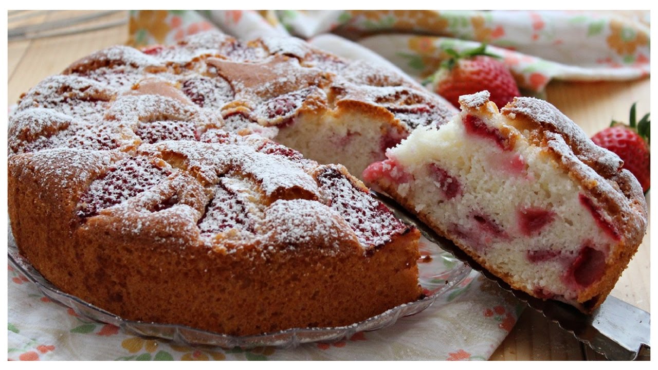 Torta soffice alle fragole e limone senza glutine e lattosio