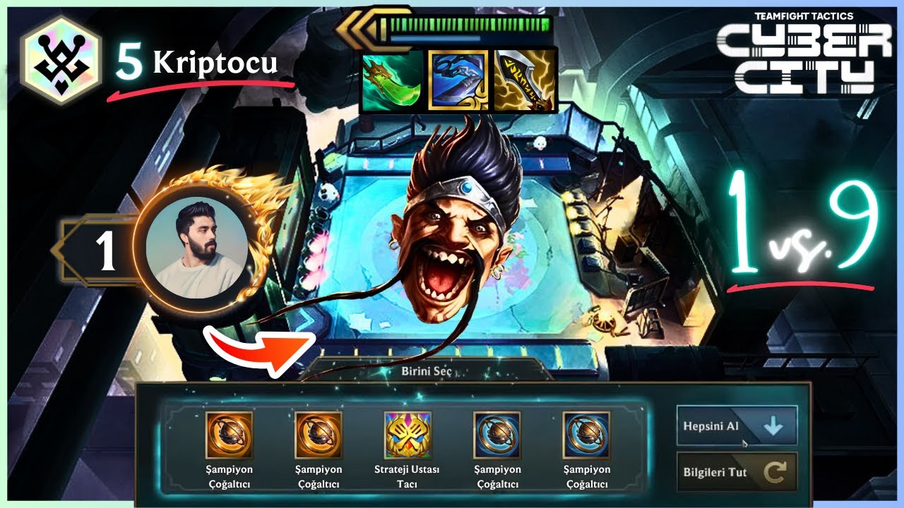 5 KRİPTOCU ⭐⭐⭐ DRAVEN İLE 1 CAN SONSUZ CANDIR! | SET 14 | OVERRATED TFT