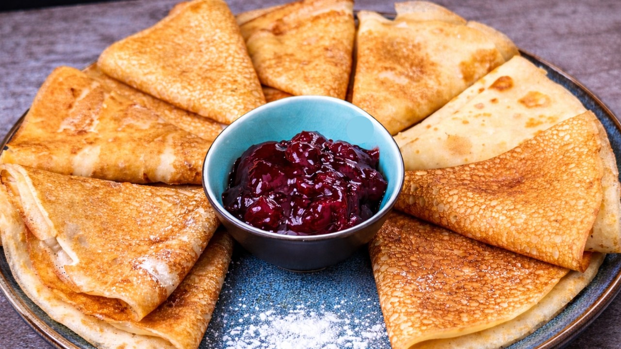 Mischen Sie einfach 2 Eier und Mehl! Das Hauptgeheimnis perfekter französischer Pfannkuchen.