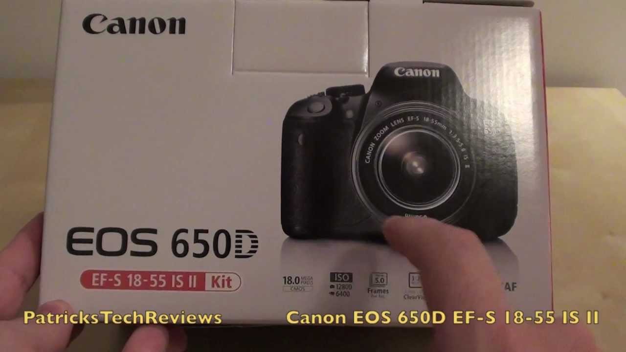Canon EOS 650D EF-S 18-55 IS II - unboxing video & first start up