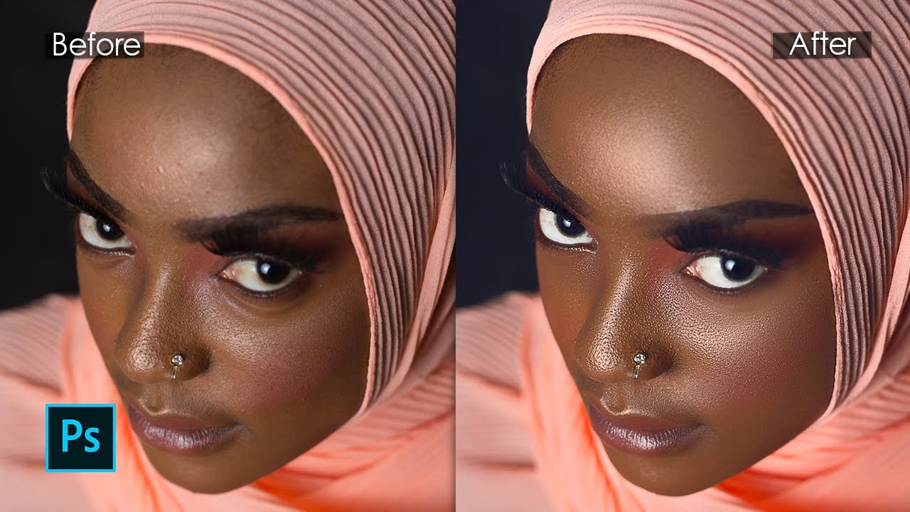 How to retouch skin in Photoshop using frequency separation || Frequency separation tutorial