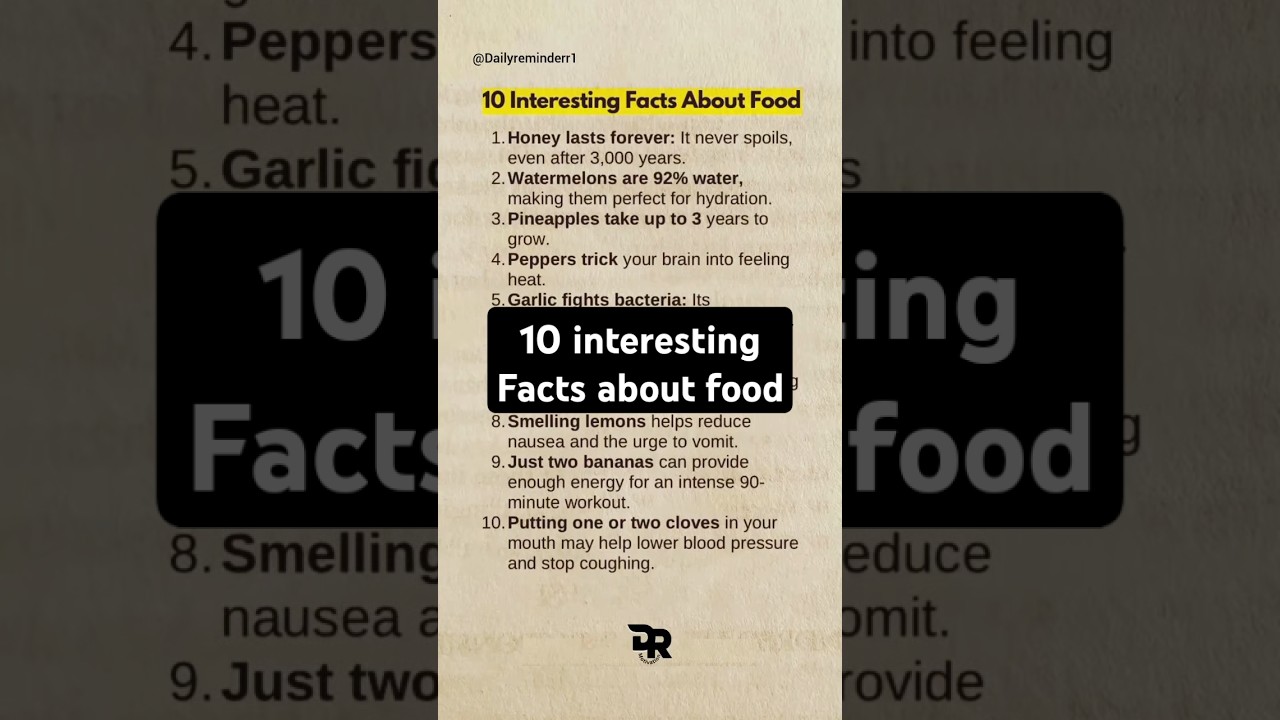 10 interesting Facts about food #facts #quotes #psychology #handbook