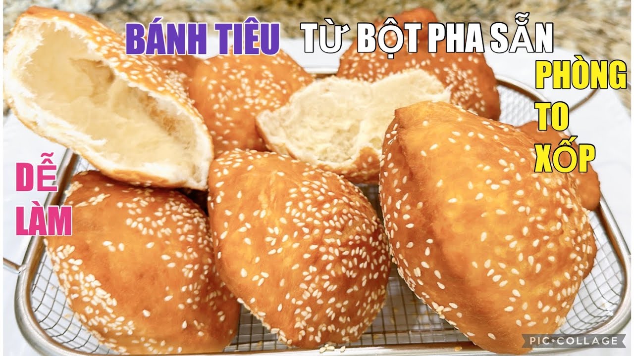 Bánh Tiêu từ bột pha sẵn rất dễ làm, làm ngay lần đầu sẻ thành công BÁNH Phòng TO Xốp giòn Ko Bị xẹp
