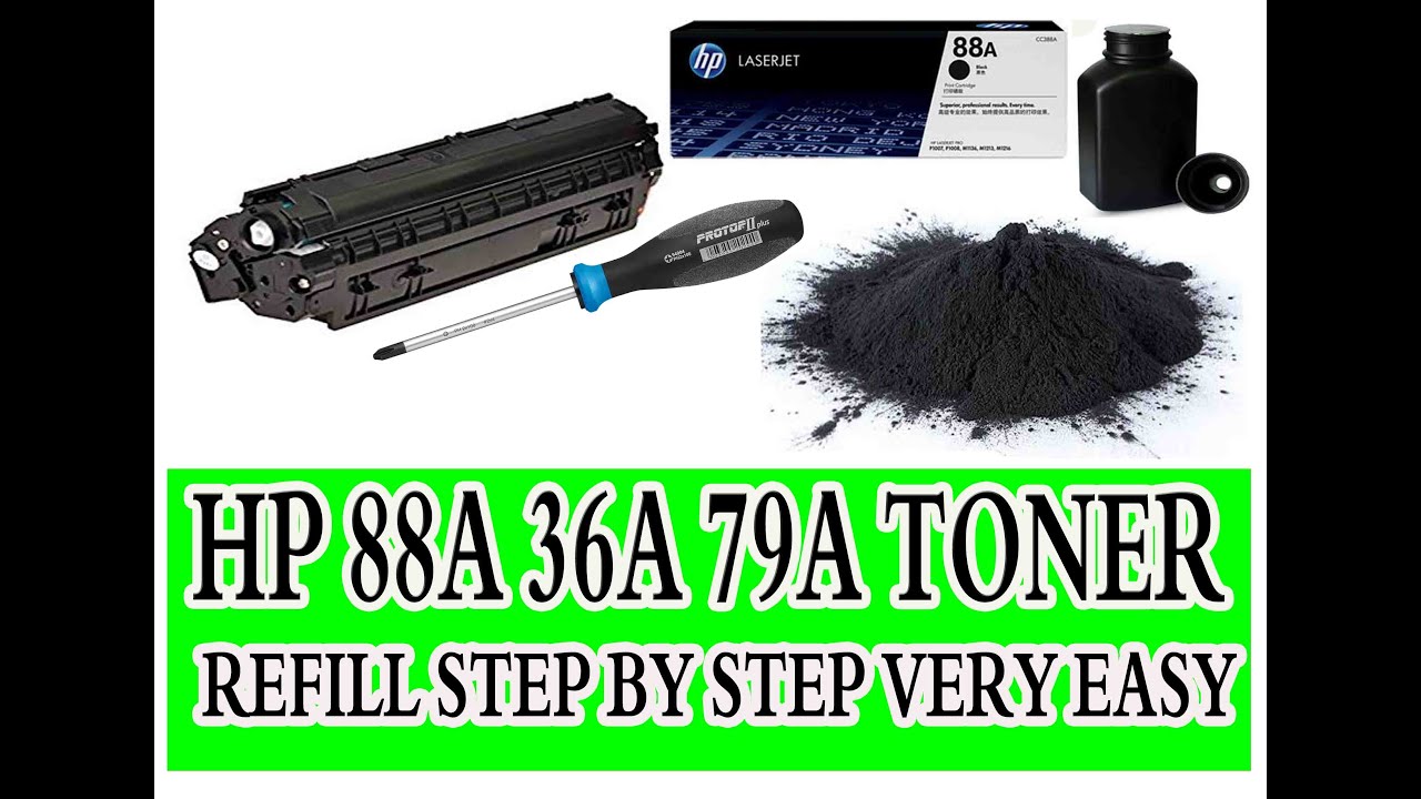 how to refill hp 88A 36A 79A toner step by step very easy
