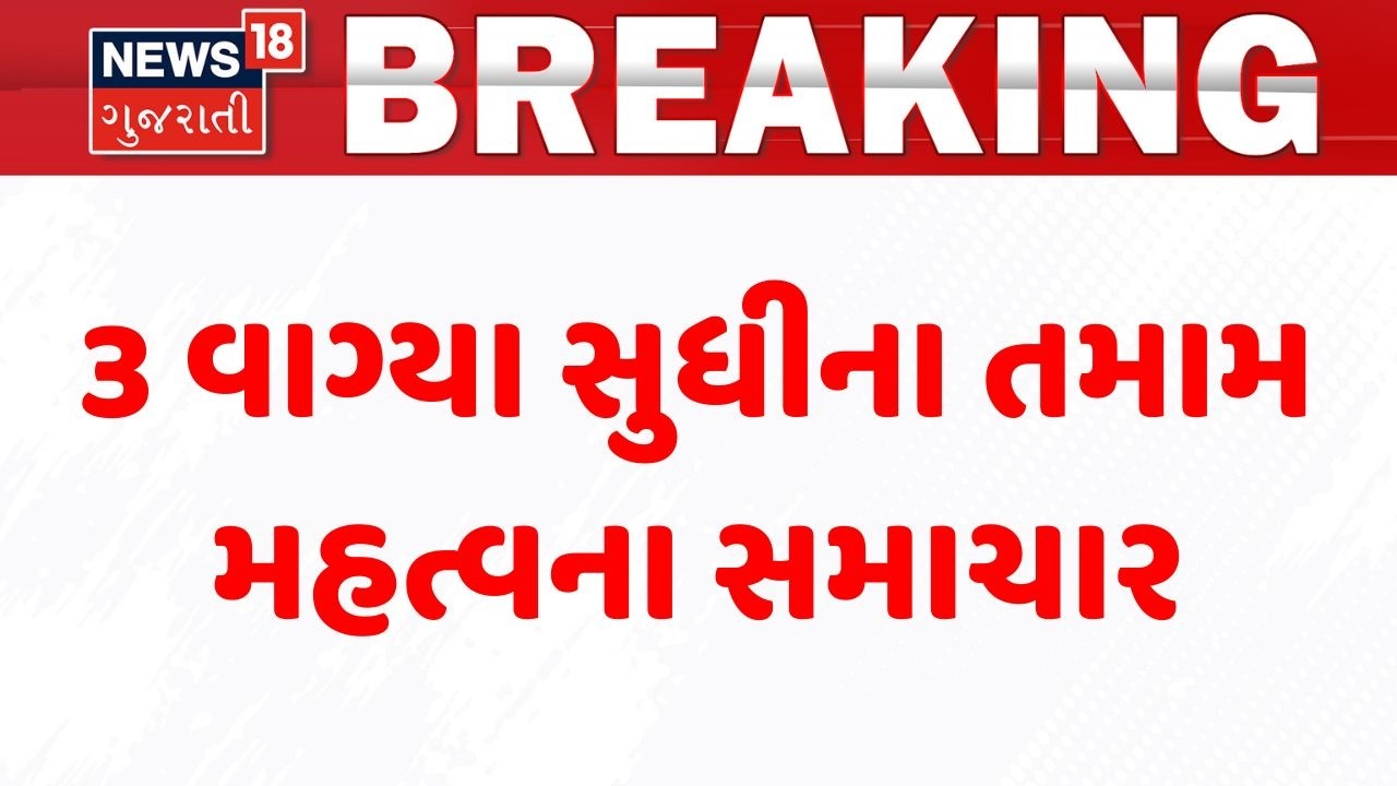 Gujarat Breaking News | 3 વાગ્યા સુધીના તમામ મહત્વના સમાચાર | Breaking News | News of The Day