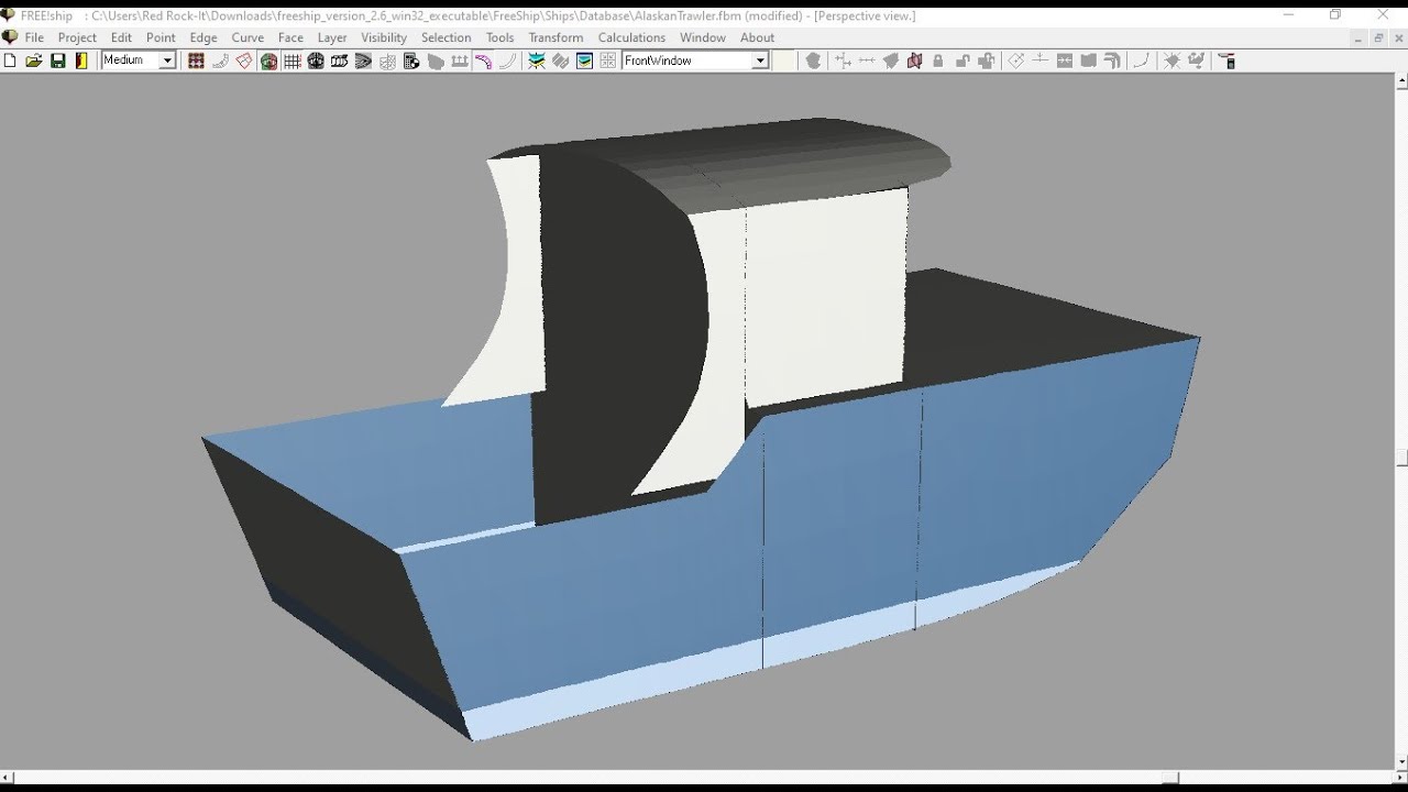 Add a transom with FREEship software
