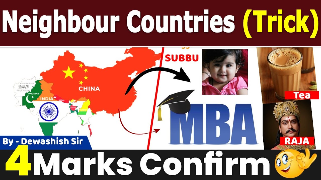 Neighbouring Countries Of India Trick | Indian Geography Trick | GK Trick | By Dewashish Sir 