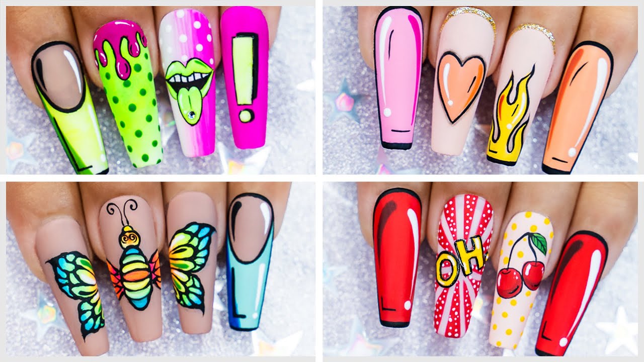 Wow!! Pop Art Nail Trend 2022 | Comic Book Nails Tutorial