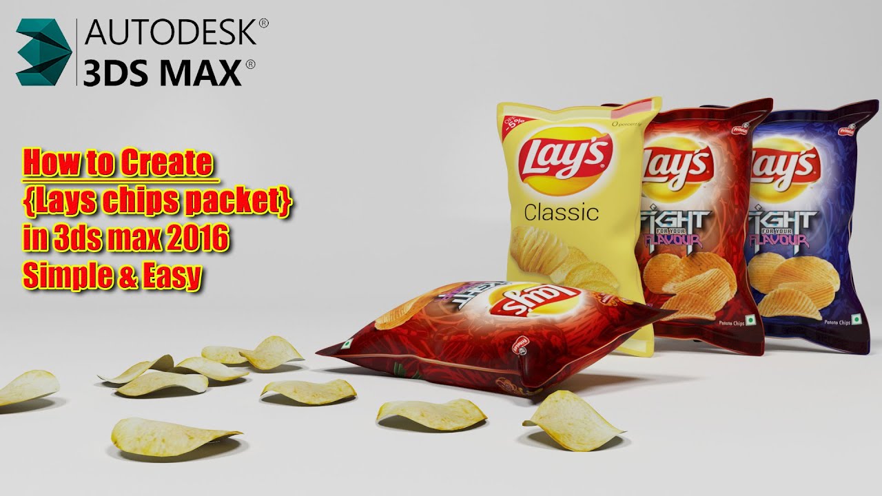 How to Create Lays chips packet In 3ds max