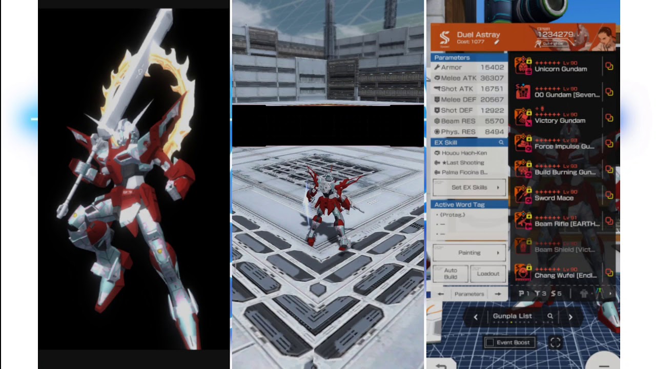 [Custom Build] Gundam Battle : Gunpla Warfare | unicorn gundan, 00, force impulse, burning gundam.