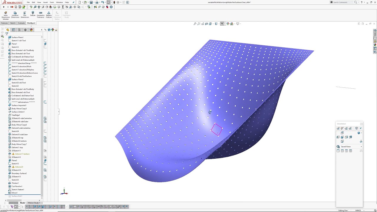 How to create a variable pitch pattern using the deform tool in Solidworks