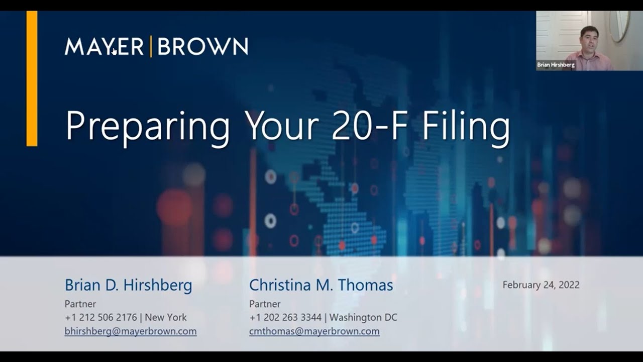Preparing Your 20-F Filing