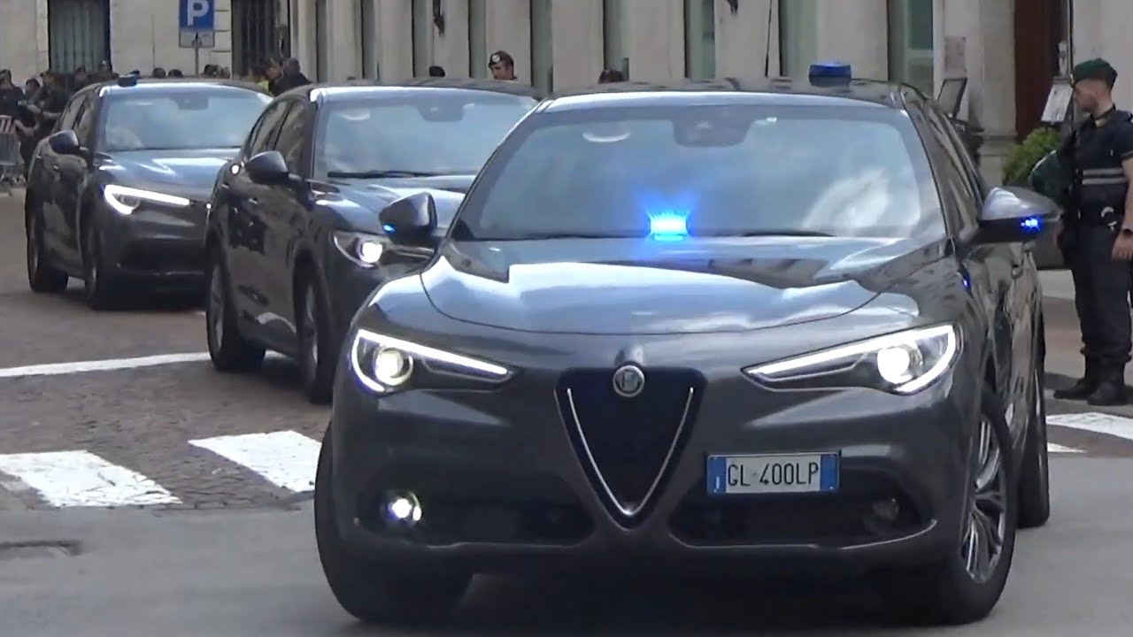 Passaggio Renegade Digos + 3 Alfa Romeo Stelvio in scorta a ministro a Trento