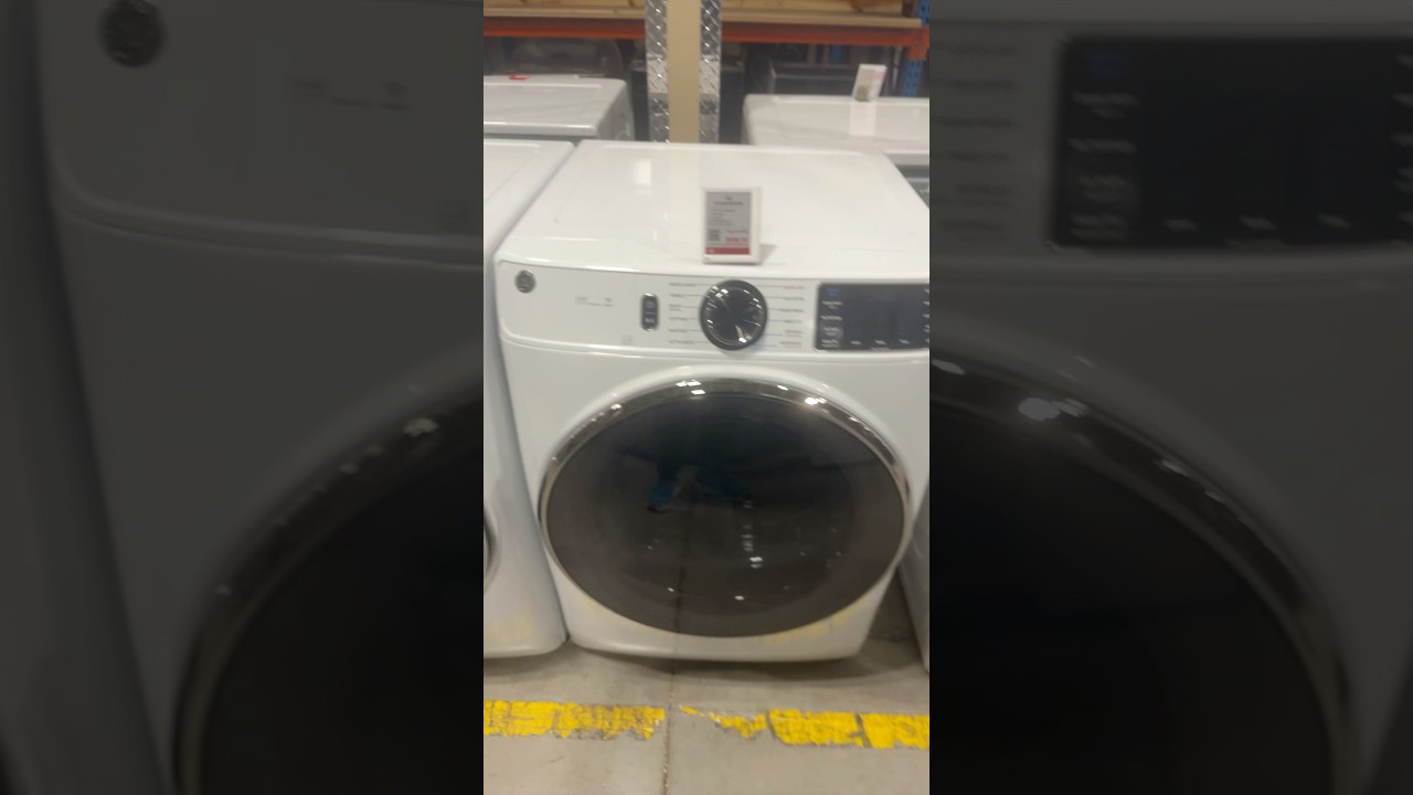 GE General Electric front load gas dryer white