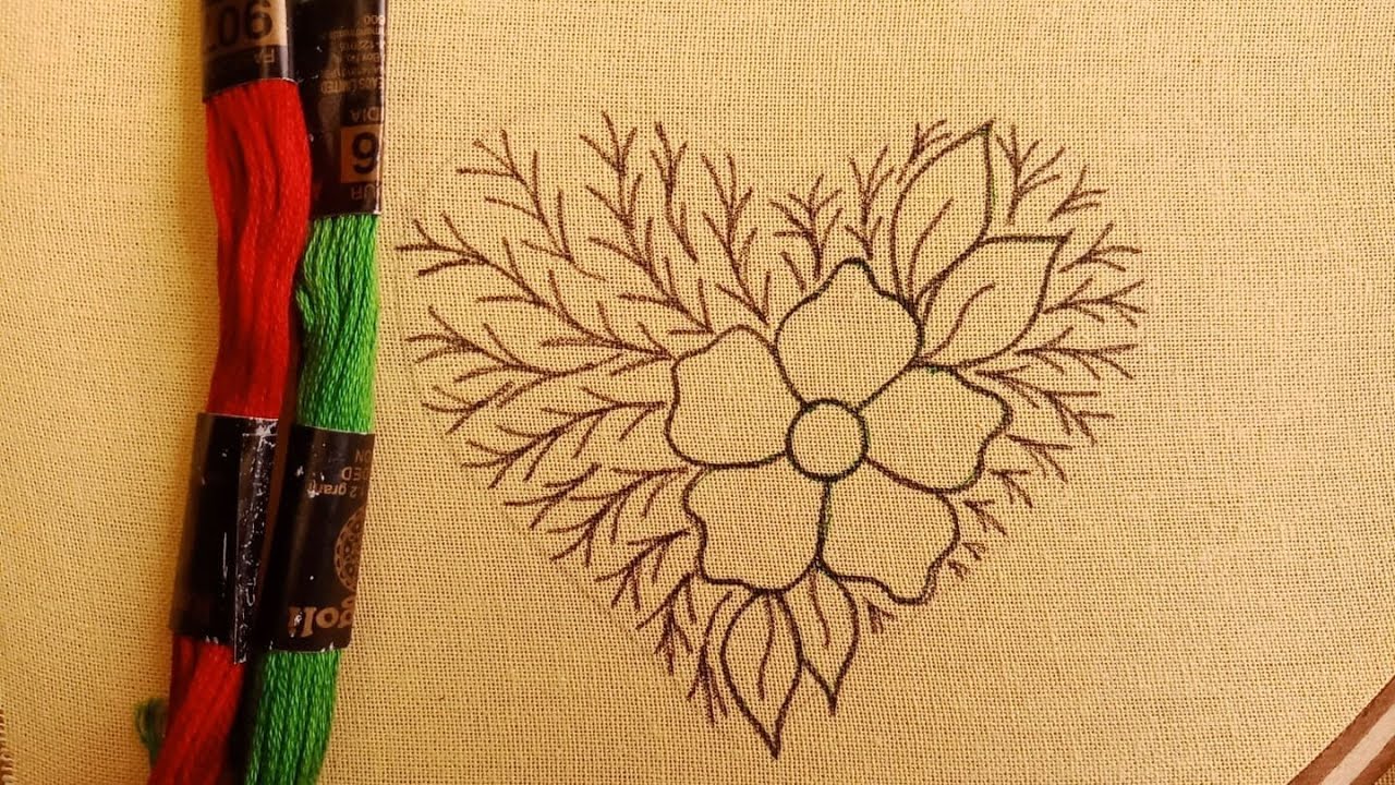 All over latest Design Stitch Embroidery Tutorial Class-84,Beautiful Love Embroidery for Beginners