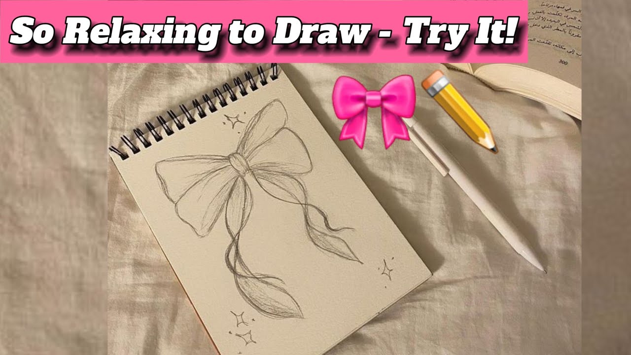 Draw This Cute Bow With Me 🎀 | So Relaxing and Easy ✍️🧘&zwj;♀️