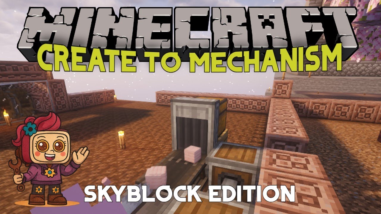 Minecraft | Create to Mechanism | Sky block - Logs to Stripped Logs to Planks with Create!