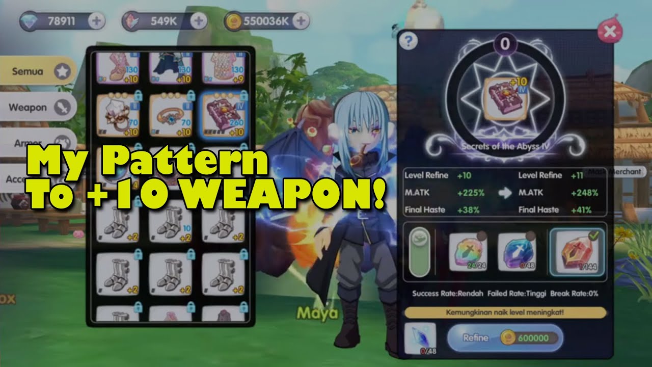My Pattern Refine To +10 Weapon Without Downgrade Stone [Ragnarok X Together]