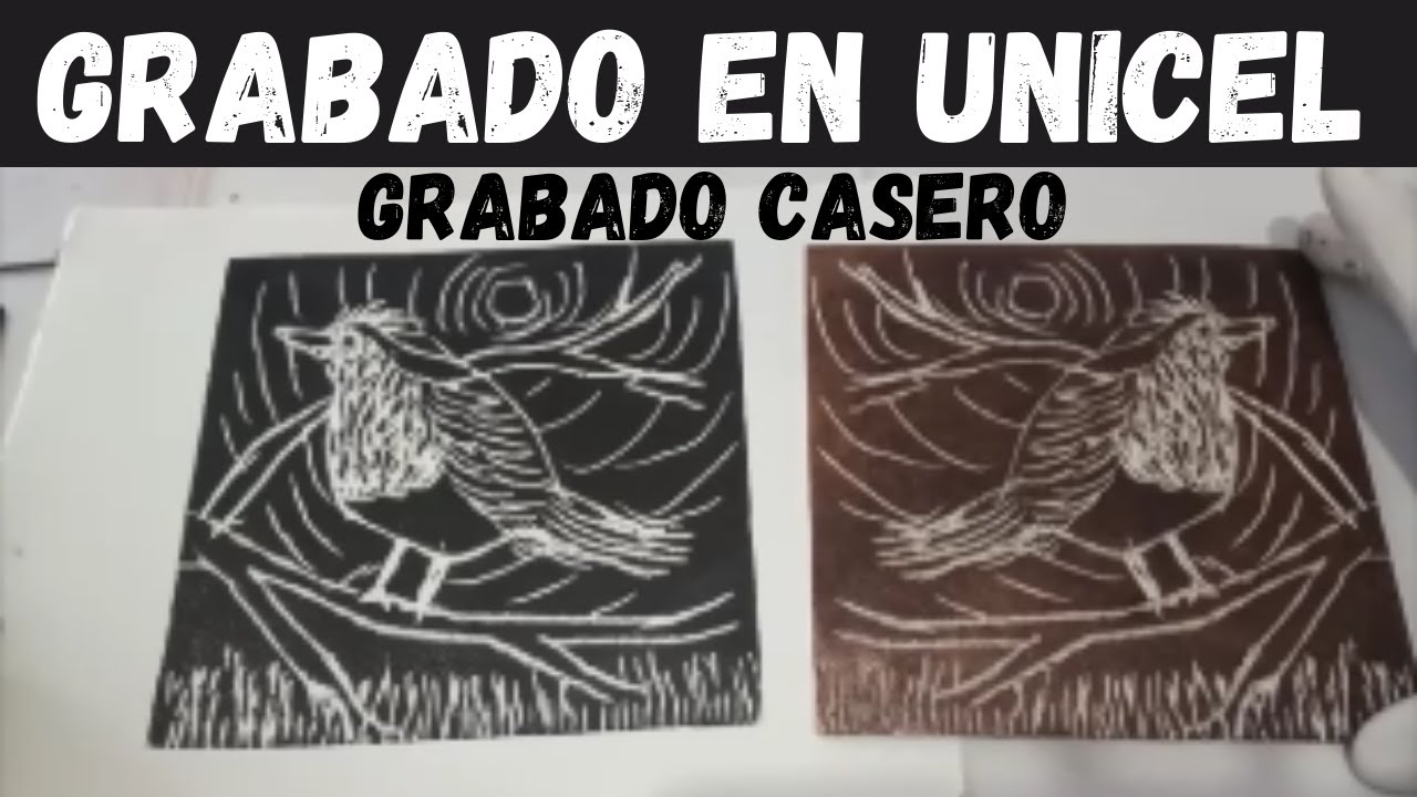grabado en  unicel | grabado con materiales resiclados