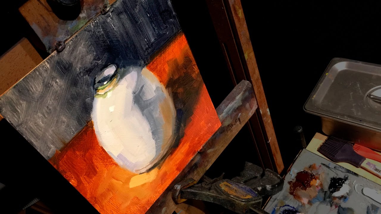 White Vase Still Life Oil Painting :: Painting Ceramic & Painting White