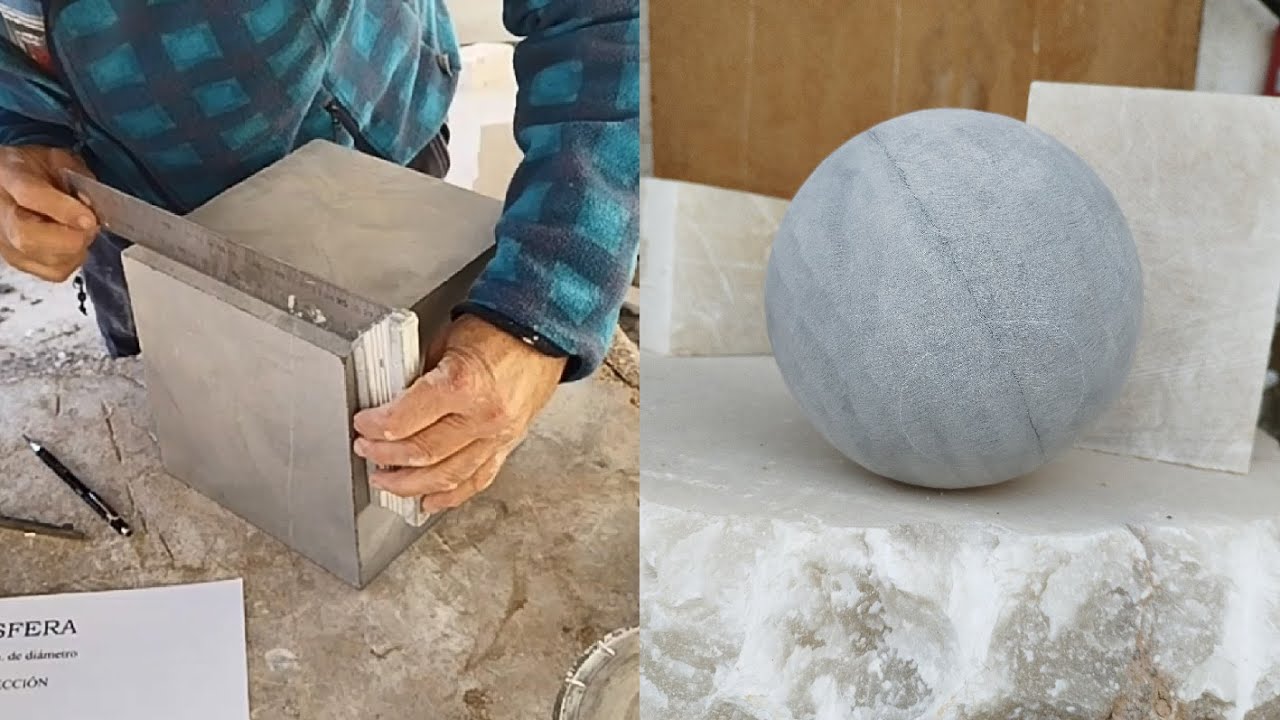 003 Esfera. Piedra de Calatorao. Técnicas para tallar la piedra  #tallar, #marmol