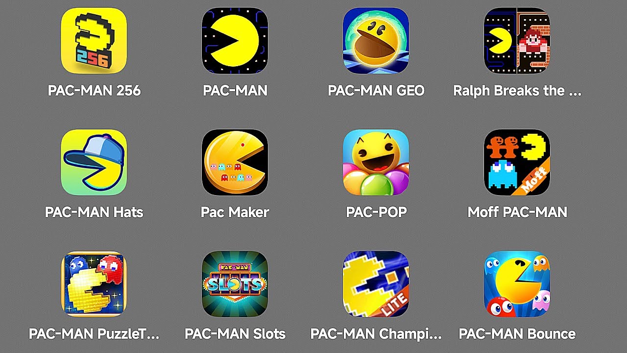 Все игры Pac-Man для Android: Pac-Man 256, Pac-Man GEO, Ральф ломает лабиринт, Pac-Man Hats, Pac-...