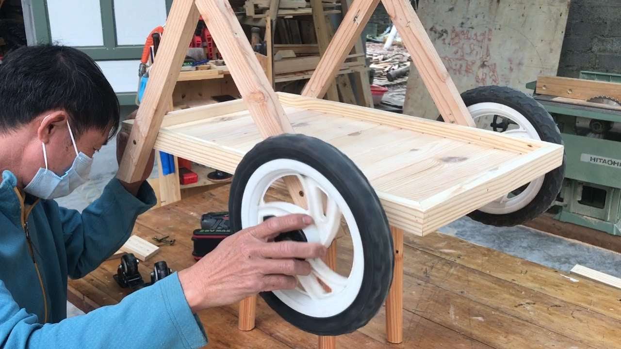 Extremely Creative DIY Wood Processing Idea // How To Make Outdoor Trolley For Garden Bar