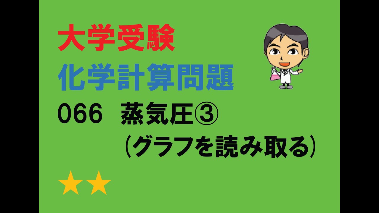 化学計算問題066　蒸気圧③（グラフを読み取る）