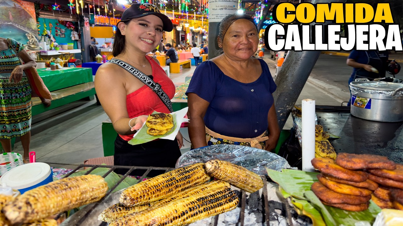 PROBANDO Comida Callejera En Izalco Típicos SALVADOREÑOS 