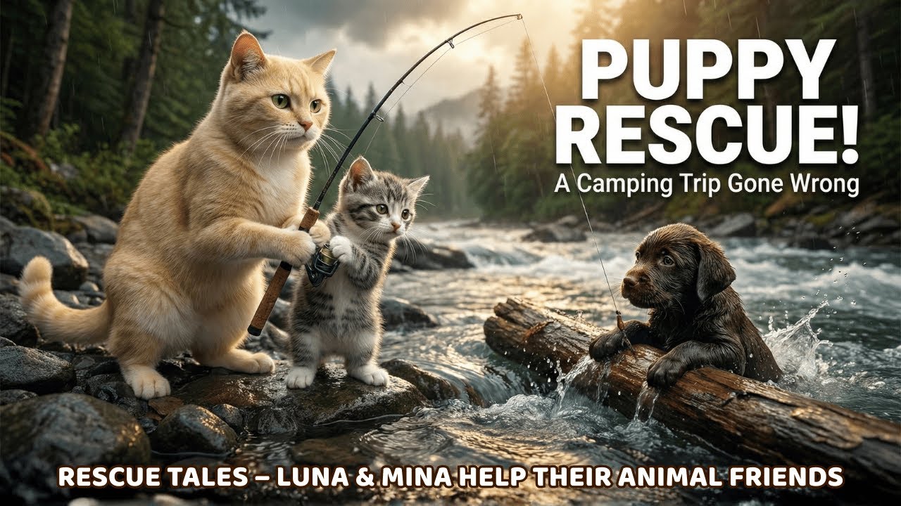 A Camping Trip Turns Into a Puppy Rescue 🐱🐶 | Luna & Mina’s Heartwarming Cat Story