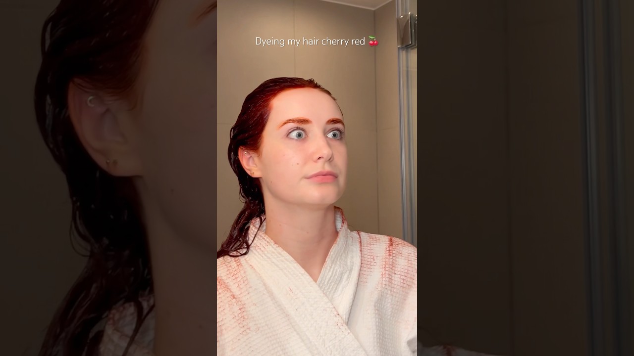 Dyeing my hair cherry red 🍒 #hairtutorial #hairstyle #haircare